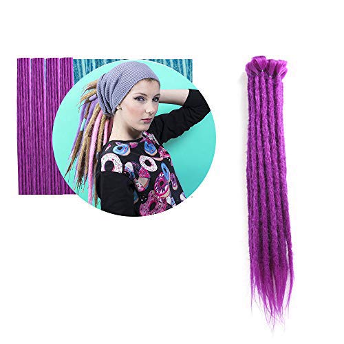 Hip-Hop Star 20-inch handmade crochet braid is suitable for women to knit natural curly hair, pre-loop goddess curly braid, curly and pre-loop synthetic braid (purple)