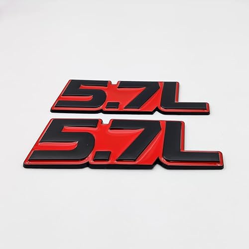 Miniatura 8 de 2 emblemas de metal de 5.7 L con logotipo de alta calidad 3D 5.7 insignias para guardabarros de puerta de automóvil, calcomanía de ala lateral,