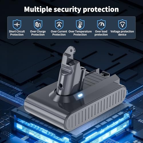 Image of 7000mAh V6 Battery Replacement Compatible with V6 Animal Absolute Motorhead Fluffy SV03 SV04 SV05 SV06 SV07 SV09 DC58 DC61 DC62 DC72 DC74 Vacuum Cleaner