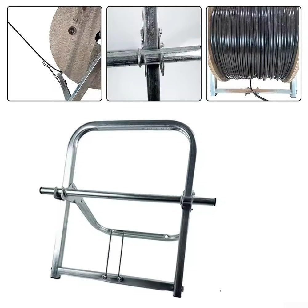 Support de bobine de câble en fibre optique en alliage de cuivre avec base pliable et vilebrequin pour les opérations sur le terrain