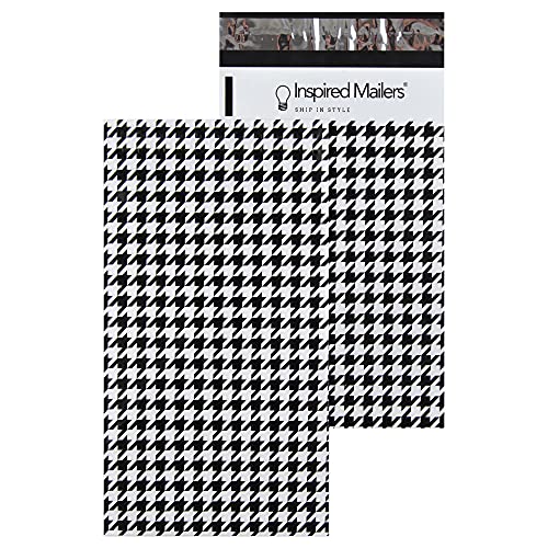 Inspired Mailers - Poly Mailers 6x9-100 Pack - Houndstooth Print - Small Shipping Bags - 6x9 Polymailers - 6x9 Poly Mailer Bags - Shipping Mailers - 6x9 Mailers
