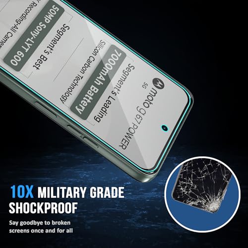 Image of ArmourPro Anti Glare Matte Tempered Glass for Motorola G67 Power /Motorola G57 Power, Anti Fingerprint Screen Protector, 9H Scratch Resistant, Smooth Touch, Easy Installation Kit with Cable Protector
