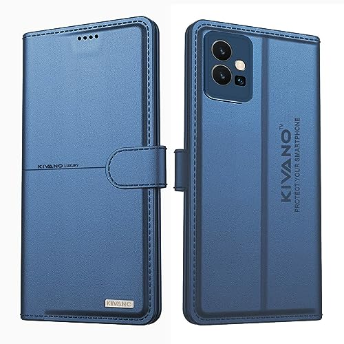 Image of KIVANO Compatible with Vivo T1 5G / Vivo Y75 5G / iQOO Z6 5G Flip Cover | Leather Finish | Inside Pockets & Inbuilt Stand | Shockproof Wallet Style Magnetic Closure Back Cover Case
