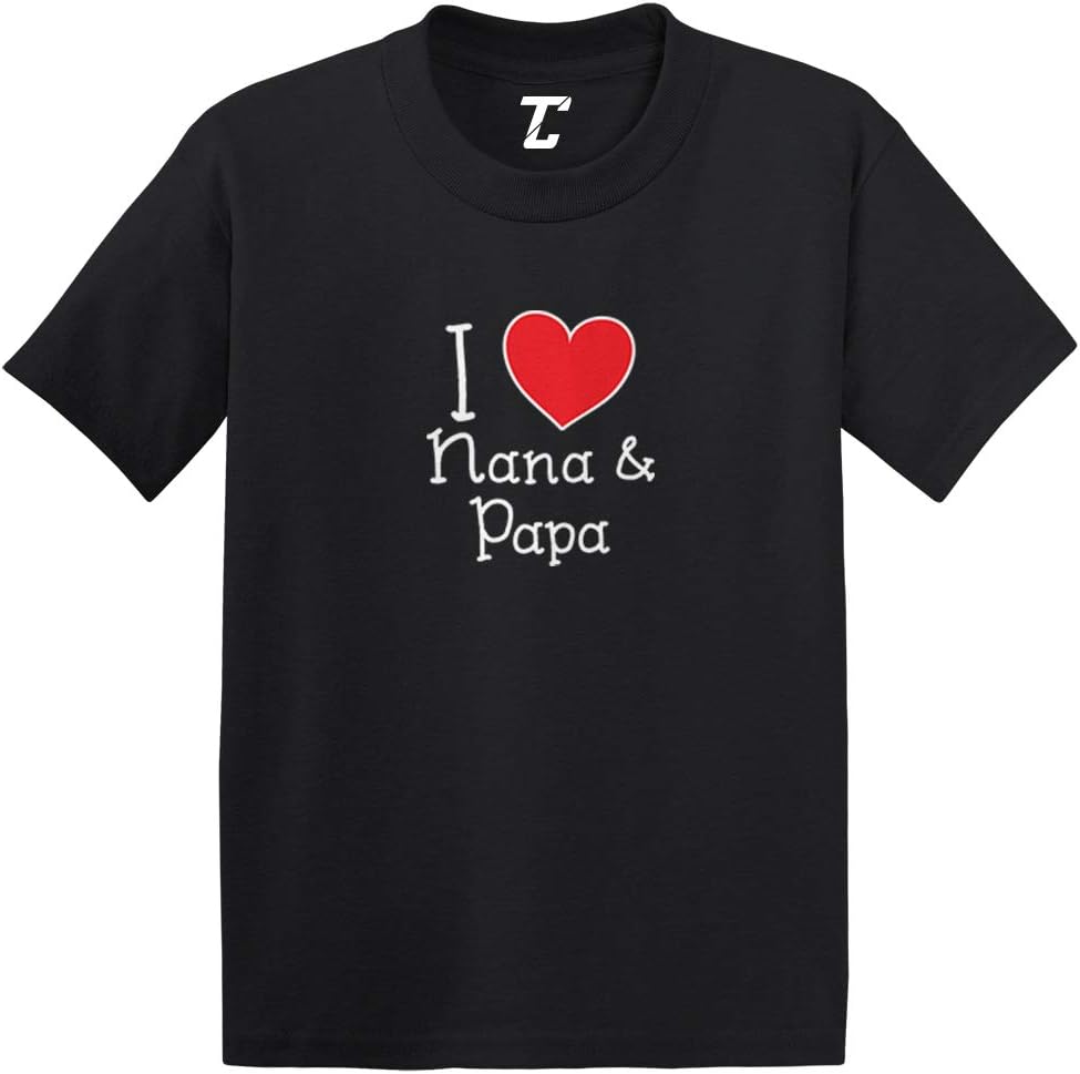 I Love My Nana & Papa - Heart Cute Infant/Toddler Cotton Jersey T-Shirt
