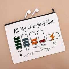 Weekly Charger Organizer Bag Daily Electronics Storage Pouch Portable Cable Management Case for Travel Home Office Tech Accessories