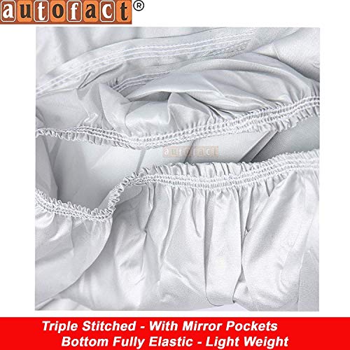 Image of Autofact Waterproof Premium Silver Matty Triple Stitched Car Body Cover with Mirror Pocket for Maruti Old Zen