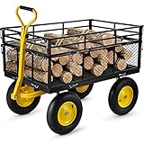 VEVOR Bollerwagen 635kg belastbar Transportwagen Gartenwagen Gerätewagen 38cm Räder Handwagen 2m Seil Strandwagen Ideal für Gärten Rasenflächen Höfe Strände Bauernhöfe