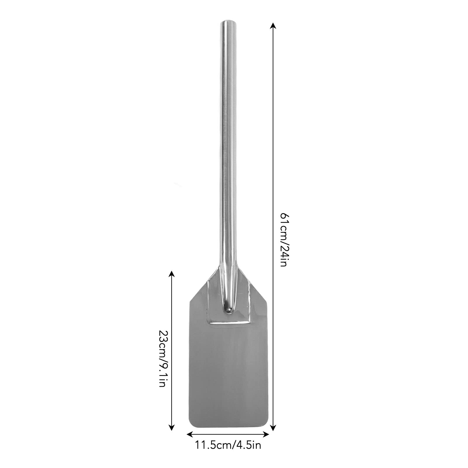 Espátula para Wok de Acero Inoxidable, Herramientas de Cocina de Mango Extra Largo de Metal, Espátula de Mezcla de Cocina Ultra Larga, Espátula de Cocina de Mango Largo Duradero (61CM)