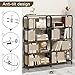 5-Tier Industrial Bookshelf, Rustic Brown Tall Bookcase Vintage Storage Organizer for Books, CDs, Movies, Multi-Purpose Shelf for Living Room