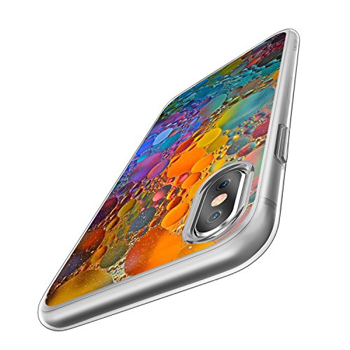 Croazhi iPhone X Case Ultra-Thin Back Case Marble Design Printed Clear Bumper TPU Anti-Scratch for Apple iPhone X/10 (8, iPhone X)