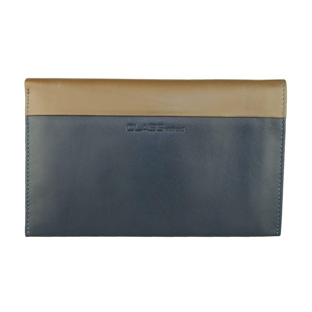 Portefeuille en cuir bleu Cavalli Class avec rangements optimisés