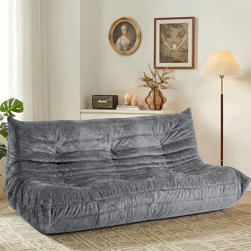 Image of HABUTWAY Giant Bean Bag Chairs Lazy Sofa for Adults,3 Seater,Grey