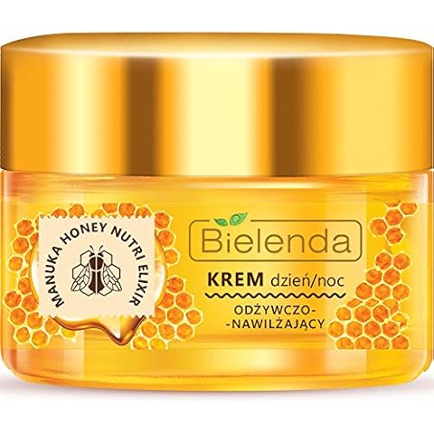 Bielenda Manuka Honey Nutri Elixir - Smooth Radiant Skin - Pores Are Tightened Imperfections Reduced - Manuka Honey Nourishing And Moisturizing Face Cream Day/Night For Dry And Sensitive Skin - 50 ml Cover