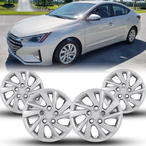 Winjet 15" Hubcaps Wheel Covers for Hyundai Elantra Sedan 2017-2020 [2017 2018 2019 2020 Hyundai Elantra Sedan] Wheel Covers 15 inch Hubcaps Set of 4 (15 Inch, Lacquer)