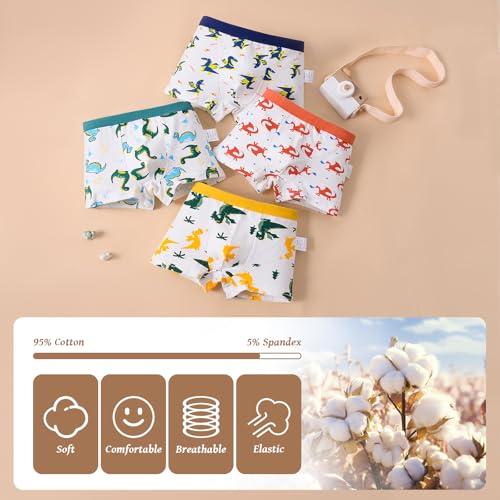 HAGOT 12er Pack Jungen Boxershorts aus Baumwolle Unterhosen， Jungen Unterhosen Baumwolle Boxershorts,5-7 Jahre Alt