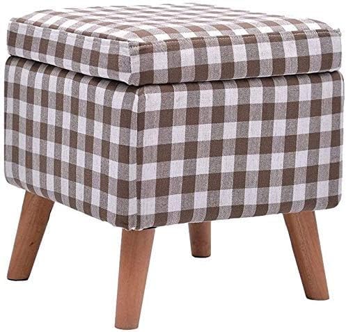 Reposapiés otomano con almacenamiento de madera maciza y cómodo acolchado de esponja