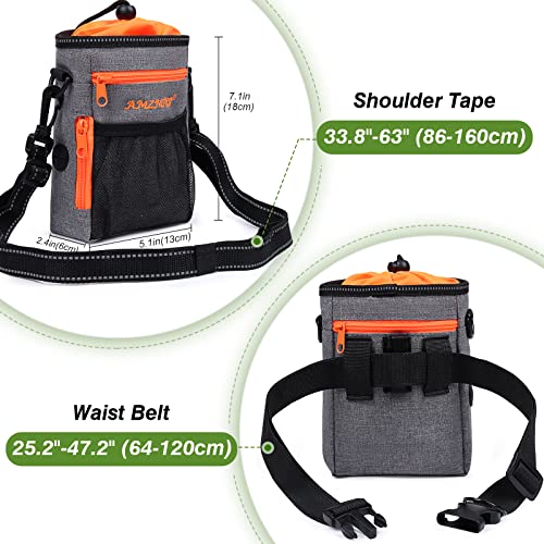 Dog Treat Trainning Pouch, Multi-Purpose & Portable Puppy Treat Bag, Adjustable Waistband & Poop Bag Dispenser for Walking, Hiking,Heather Grey Dog Treat Trainning Pouch, Multi-Purpose & Portable Puppy Treat Bag, Adjustable Waistband & Poop Bag Dispenser for Walking, Hiking,Heather Grey