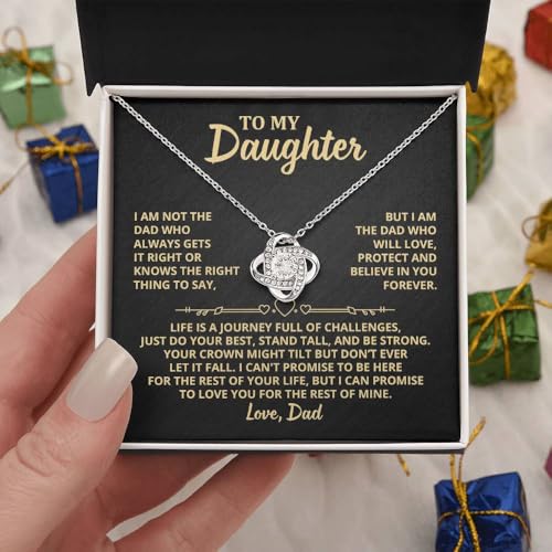To My Daughter Necklace From Dad - Father Daughter Gift with Heartfelt Message & Elegant Box4