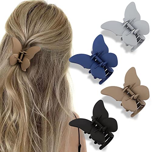 ATODEN Butterfly Claw Clips — 4-Piece Matte Set