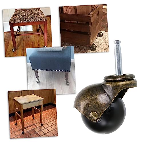 Roulettes de Chaise en Fer Robustes COLLBATH Pivotantes 360°