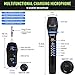 Rechargeable Wireless Microphone System Dual UHF Handheld Cordless Dynamic Mics With Bass Echo Trable Button Range 96ft for Karaoke Singing Preaching 1/4'' &1/8'' output for Amplifier Speaker Mixer