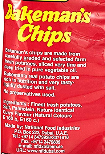 Bakeman's Potato Chips, Curry Flavour, 100 gm