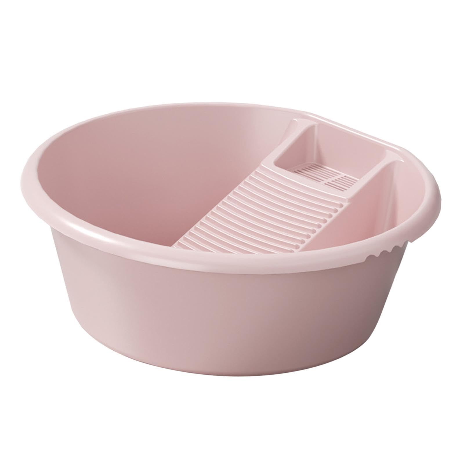 Quilstm Pink Portable Hand Wash Basin With Washboard For Quick Cleaning While Traveling Or Camping Which Can Easily Scrub Clothes Without Separate Tools Washboard, 18.50X18.89x7.48 Inch
