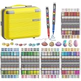 360 Colors Acrylic Paint Markers Soft Brush Tip, Water-Based Paint Pens with Automatic Ink Control System, Odorless, Waterproof, Quick-Dry, Lightfast, for Rock Painting, Canvas, Wood, Egg & DIY Crafts