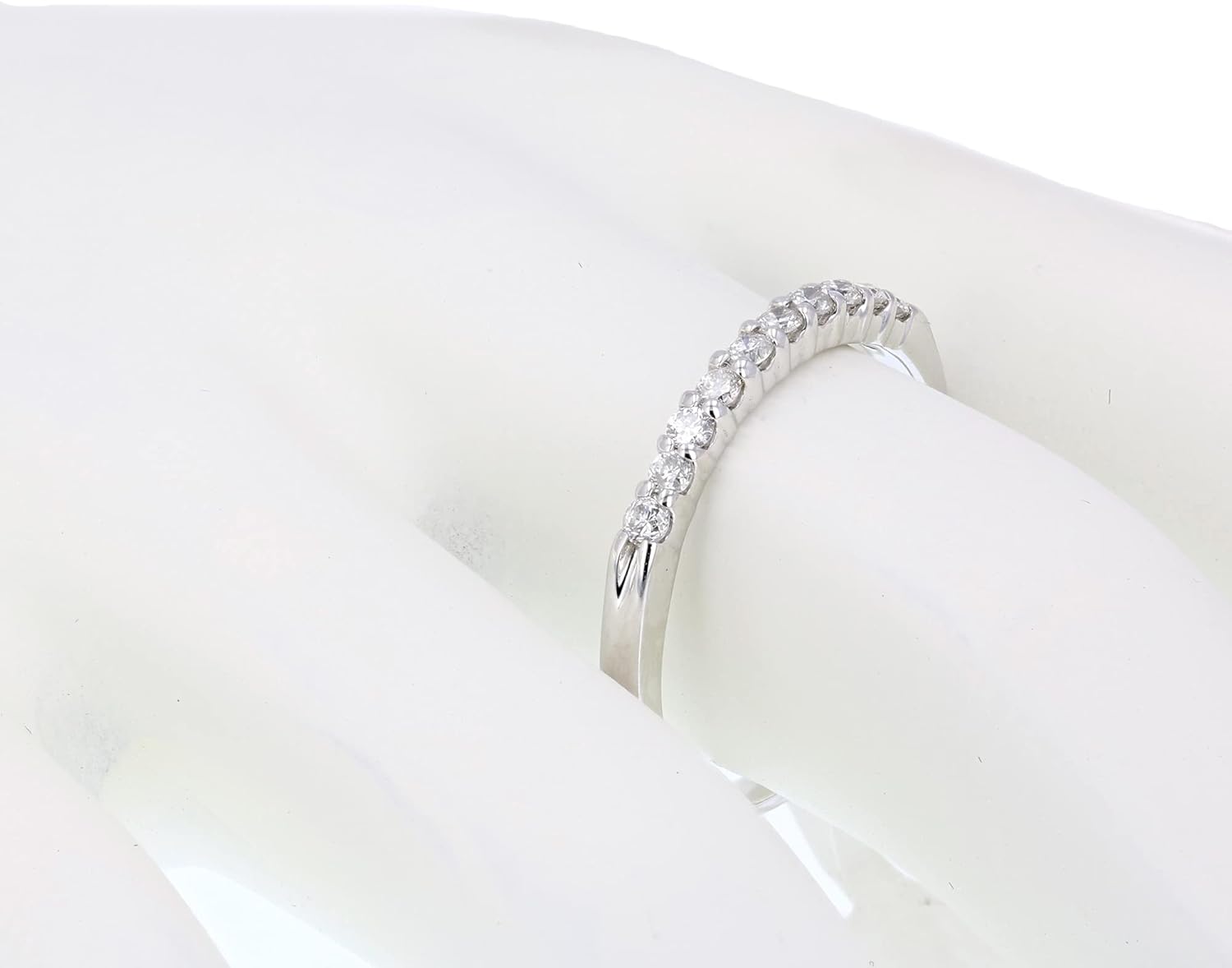 VIR JEWELS 1/3 cttw Round Diamond Wedding Band for Women in 14K White Gold, 10 Stones Prong Set, Size 4.5-10 - Image 5