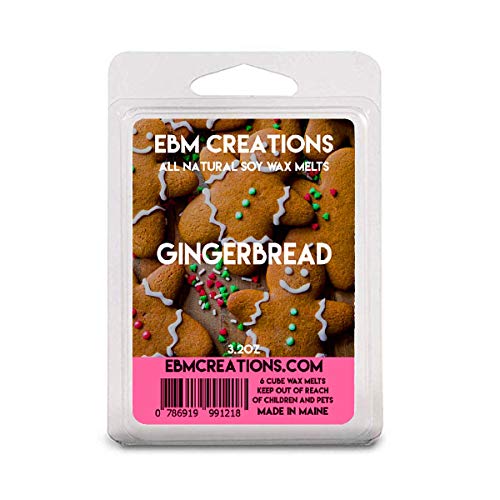 Gingerbread Soy Wax Melts - 3.2oz, 6 Cube Clamshell, All Natural, Highly Scented, Long-Lasting Aroma, Premium Quality, Handmade, Non-Toxic, Eco-Friendly Gingerbread Soy Wax Melts - 3.2oz, 6 Cube Clamshell, All Natural, Highly Scented, Long-Lasting Aroma, Premium Quality, Handmade, Non-Toxic, Eco-Friendly