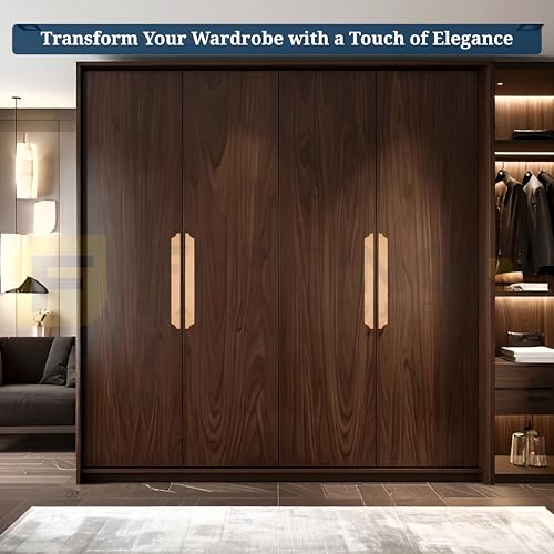 Image of Goldcrest 20cm Handle for Wardrobe & Cabinet /Cupboard Handle /Wardrobe Handle /160mm Hole to Hole (PVD Rose Gold) Pack of 1 - Left Side Handle-| 3 Years Warranty |