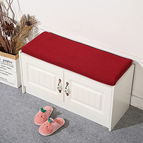 CoCowind Bench Cushions,Non Slip Tufted Entrance Cushions,Padded Foam Rectangle Cushion for Restaurant Hallway Entryway Shoe Bench Shoe Rack-Wine red 70405cm(27in15in2in)