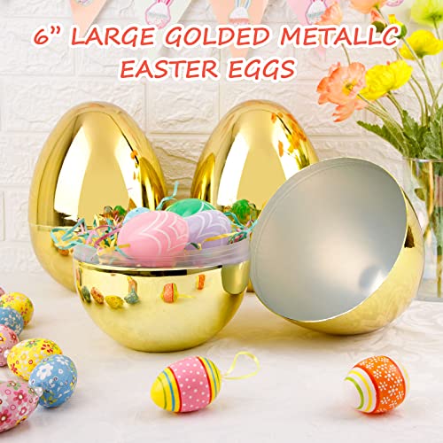 Supernal 3pcs 10" Golden Large Easter Eggs Fillable Easter Eggs Plastic For Easter Party Favor,Easter Egg Hunt,Easter Basket Stuffers/Fillers, Filling Treats, Party Favor by supernal - Image 5