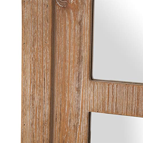 Glitzhome Gothic Style Arched Windowpane Wall Mirror Window Frame 40" H, Brown #TOP4