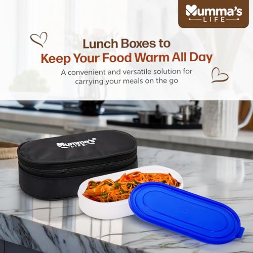 Image of Mumma's LIFE Stainless Steel Lunch Box Suitable for School, Offices and picnics(280 ML) (Black) (GLORE)