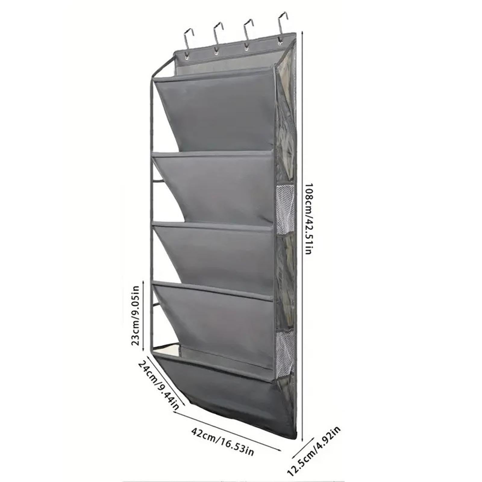 Organizador de zapatos para colgar sobre la puerta con bolsillos grandes y profundos, multiuso, para ropa y zapatos