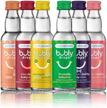SodaStream - Bubly Fruit Drops for Sparkling Water | Natural Fruit Flavor | Zero Calories, No Sweeteners | Create Your Own Bubly with SodaStream | Variety Pack, Bubly Original, Pack of 6
