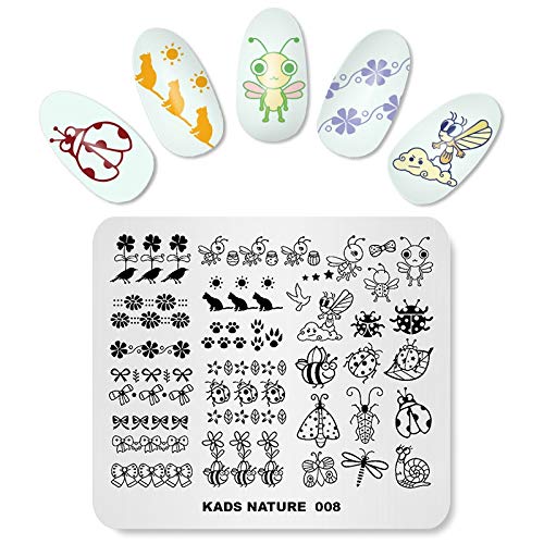 KADS Nail Art Stamping Flor Naturaleza Plantilla Uñas Decoración Pegatinas Herramientas de la Plantilla Arte de Uñas (NA008)