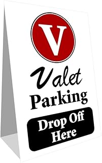 Valet Parking Drop Off Economy A-Frame Sign 2 Feet Wide by 3 Feet Tall