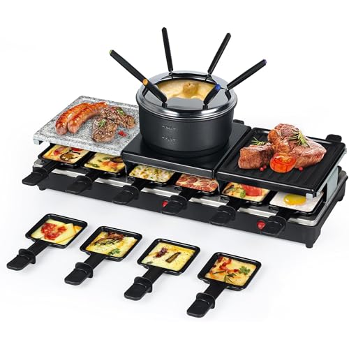 Saenchue Raclette Table Grill - Indoor Electric Grill Griddle - Nonstick Extra Large Reversible 4-In-1 Outdoor Dishwasher Safe with Cheese 12 Paddles 12 Spatulas for 12 Person, FD-12RN1650