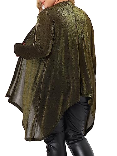 Image of Agnes Orinda Plus Size Women Cardigan Open Front Long Sleeve Irregular Hem Lightweight Long Cardigans