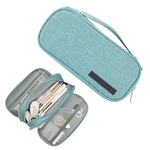 Yommie Federmäppchen Vintage Mäppchen aus Canvas Federtasche 3 Fächer Single Etui XXL Federmappe Stiftemäppchen…