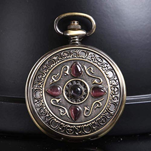 J-Love Men Women Mechanical Pocket Watch Classical Black Steampunk Skeleton Necklace Pocket &Fob Watches Chain Male Clock