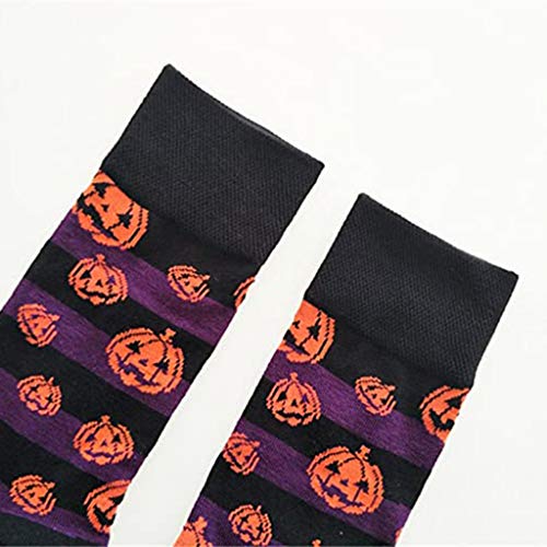homozy 2 pares meias de halloween novidade dos desenhos animados meias abóboras impresso um tamanho