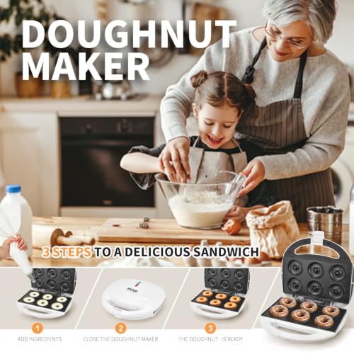 Image of DSP Mini Donut Maker - Non-Stick, 6 Donuts, Cool-Touch