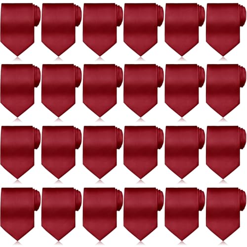 Image of Syhood 6 /12 /24 Pcs Men Ties Set Solid Satin Pure Color Business Formal Necktie Tie 57 inch for Men Occasion Wedding