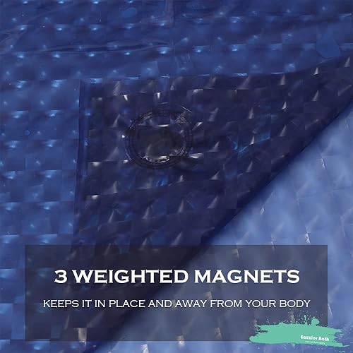 Miniatura 4 de Cortina de ducha de plástico 3D azul marino, 72 x 72 pulgadas, cortina interior de plástico fino y ligero con ojales metálicos inoxidables e imanes