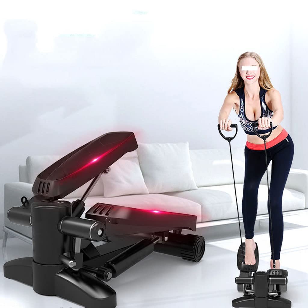 Mini stepper, przenośny mini stepper do ćwiczeń z taśmami oporowymi i monitorem, sprzęt do ćwiczeń w domu do treningu całego ciała, ćwiczeń, ćwiczeń na schodach