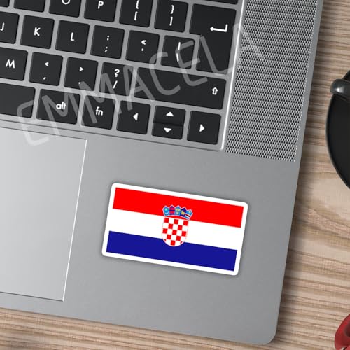 Image of (3pcs) Croatia Flag Sticker - Croatian Stickers Waterproof Vinyl Decals For Laptops, Tumblers, Water Bottles, Car, Helmet, Scrapbooks, Size 3 x 1.7