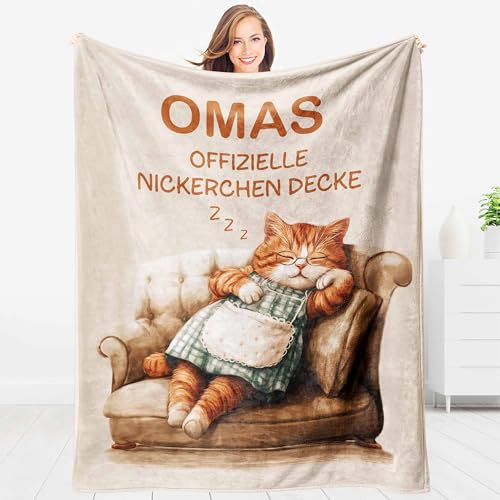 Giftasy Oma Geschenk - Kuscheldecke Geschenke für Oma zum Geburtstag Muttertag Valentinstag Weihnachten Geburtstagsgeschenk Ostergeschenk Muttertagsgeschenk